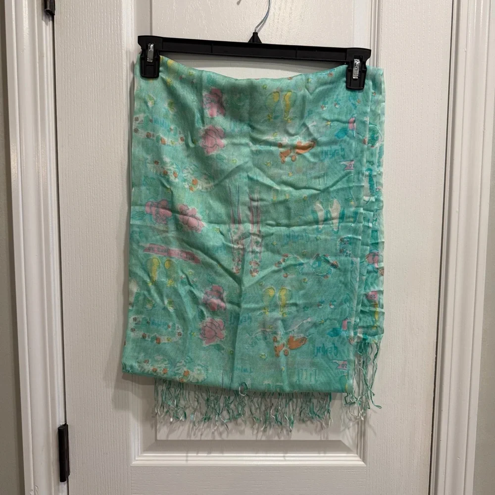 Lilly Pulitzer Murfee Scarf Gemini Print Silk Cashmere Tassel Preppy Zodiac
